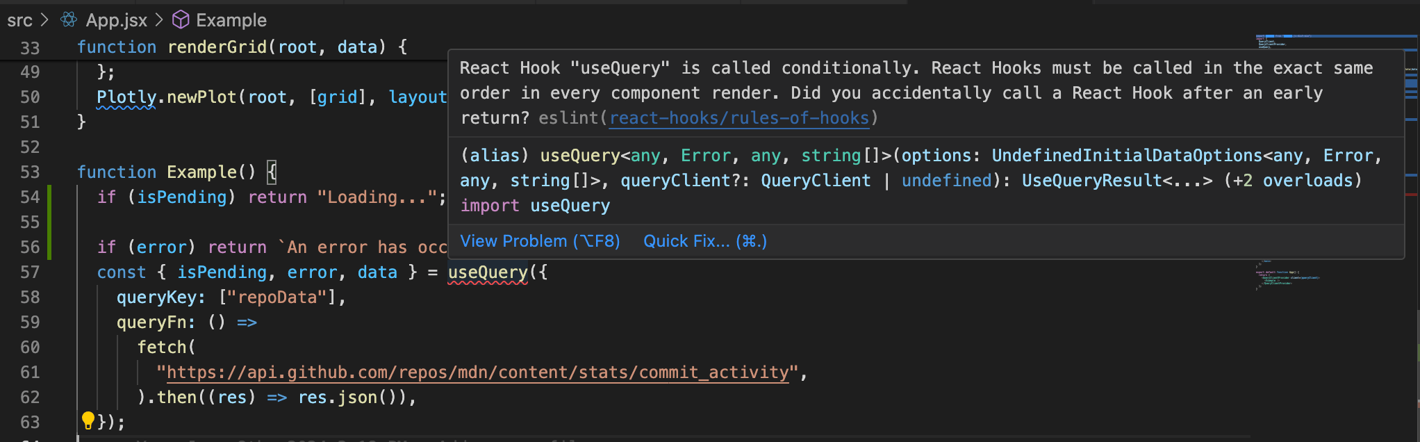 ESLint Fehlerintegration in VS Code gezeigt