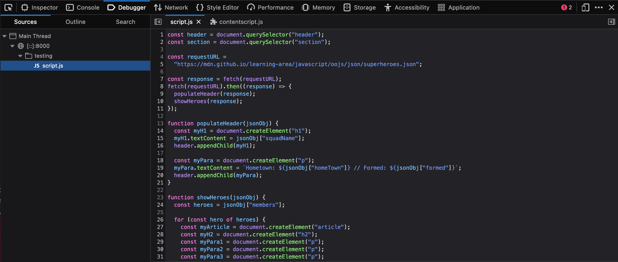 Trình gỡ lỗi Firefox