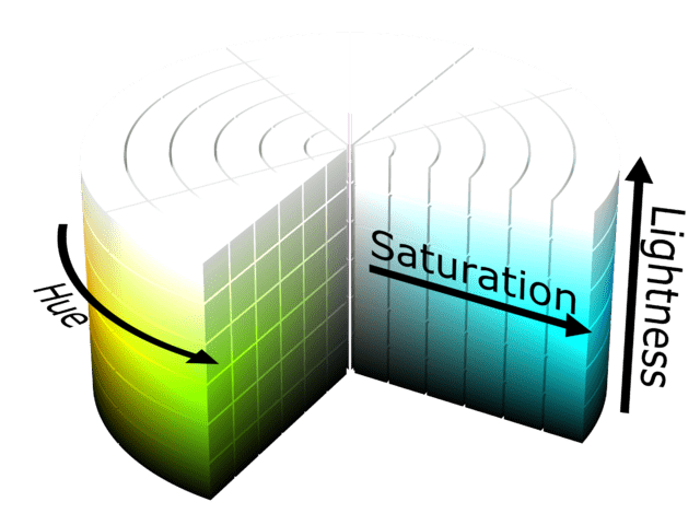 Hình trụ màu HSL