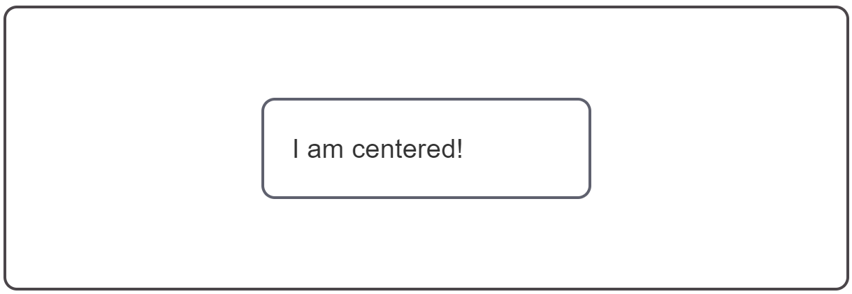 một phần tử được căn giữa bên trong một hộp lớn hơn