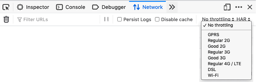 Mô phỏng độ trễ bằng cách mô phỏng throttling