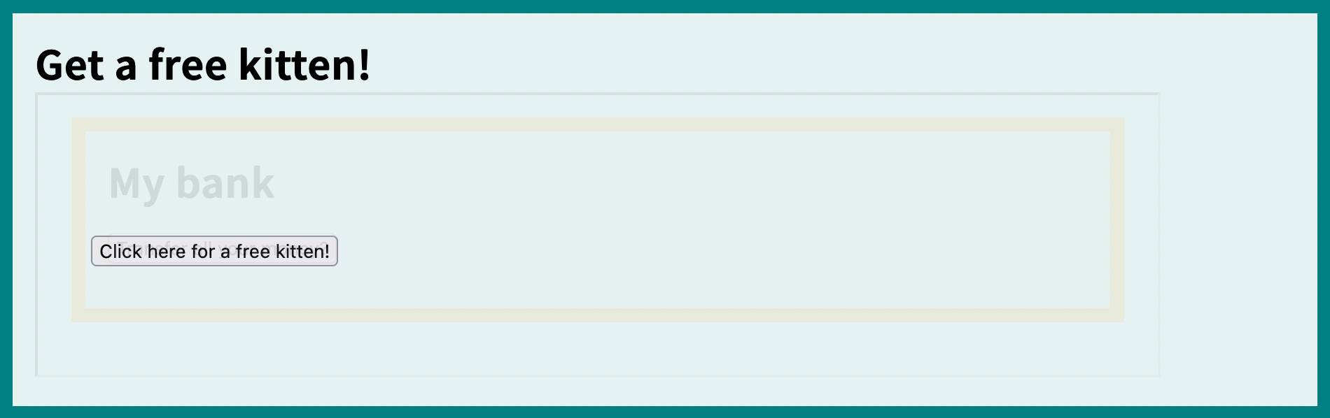 Ảnh chụp một website clickjacking, hiển thị site ngân hàng được nhúng.